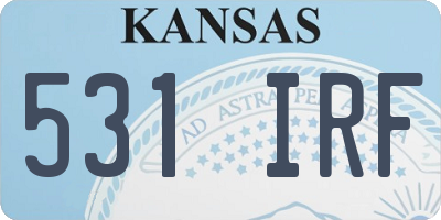 KS license plate 531IRF