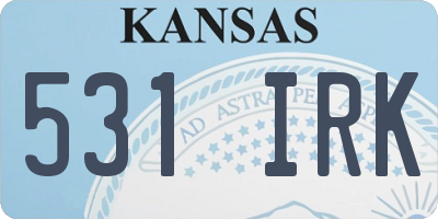 KS license plate 531IRK