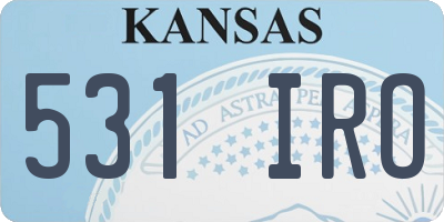 KS license plate 531IRO