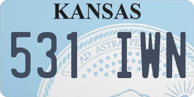 KS license plate 531IWN