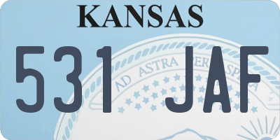 KS license plate 531JAF