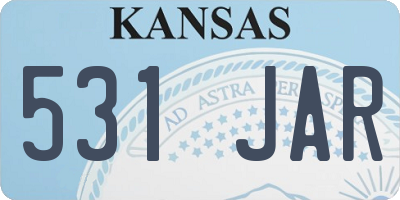KS license plate 531JAR