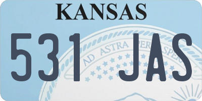 KS license plate 531JAS