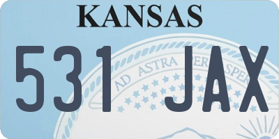 KS license plate 531JAX