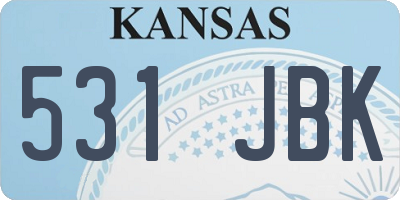 KS license plate 531JBK