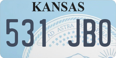 KS license plate 531JBO