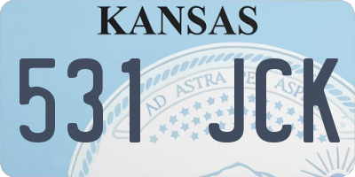 KS license plate 531JCK