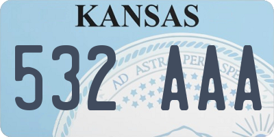 KS license plate 532AAA