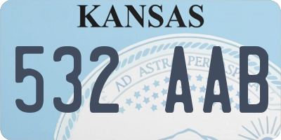 KS license plate 532AAB