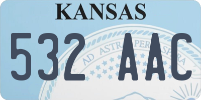 KS license plate 532AAC