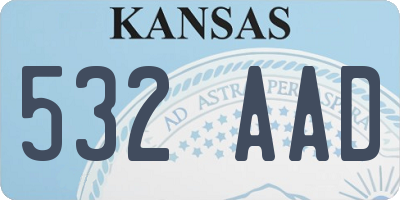 KS license plate 532AAD