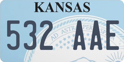 KS license plate 532AAE