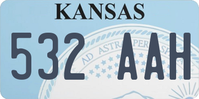 KS license plate 532AAH