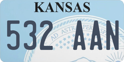 KS license plate 532AAN