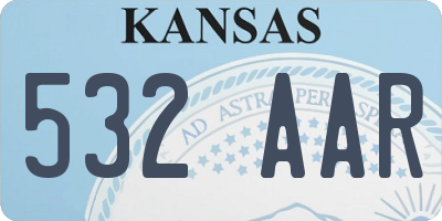KS license plate 532AAR
