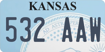 KS license plate 532AAW