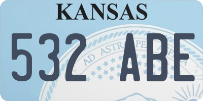 KS license plate 532ABE