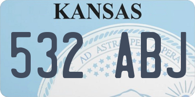 KS license plate 532ABJ