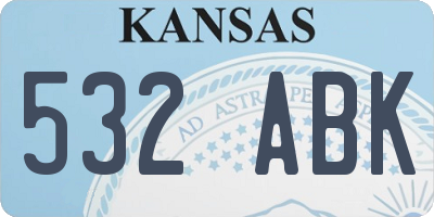 KS license plate 532ABK