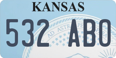 KS license plate 532ABO