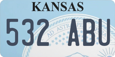 KS license plate 532ABU