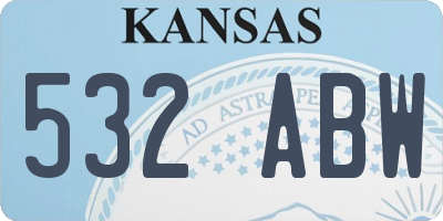 KS license plate 532ABW