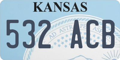 KS license plate 532ACB