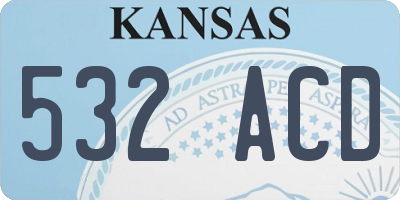 KS license plate 532ACD