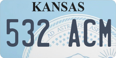 KS license plate 532ACM