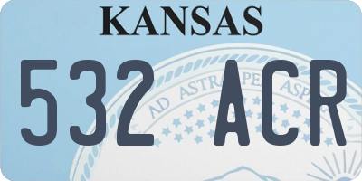 KS license plate 532ACR