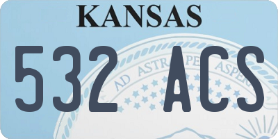 KS license plate 532ACS
