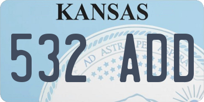 KS license plate 532ADD