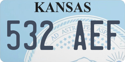 KS license plate 532AEF