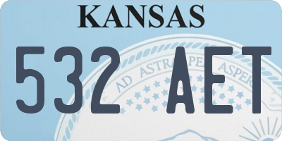 KS license plate 532AET