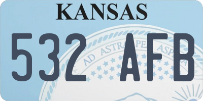 KS license plate 532AFB