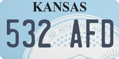 KS license plate 532AFD