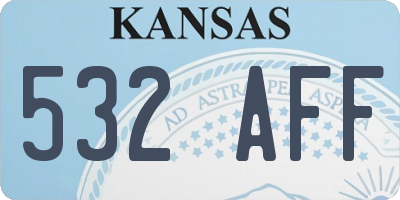 KS license plate 532AFF