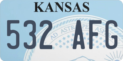 KS license plate 532AFG