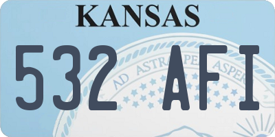 KS license plate 532AFI