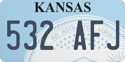 KS license plate 532AFJ
