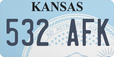 KS license plate 532AFK