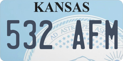 KS license plate 532AFM
