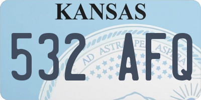 KS license plate 532AFQ