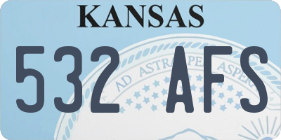 KS license plate 532AFS