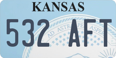 KS license plate 532AFT