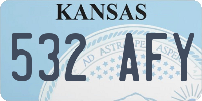 KS license plate 532AFY