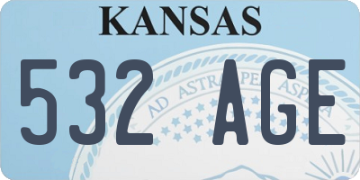 KS license plate 532AGE