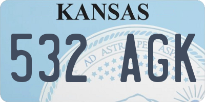 KS license plate 532AGK