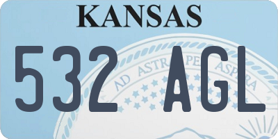 KS license plate 532AGL