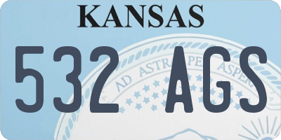KS license plate 532AGS